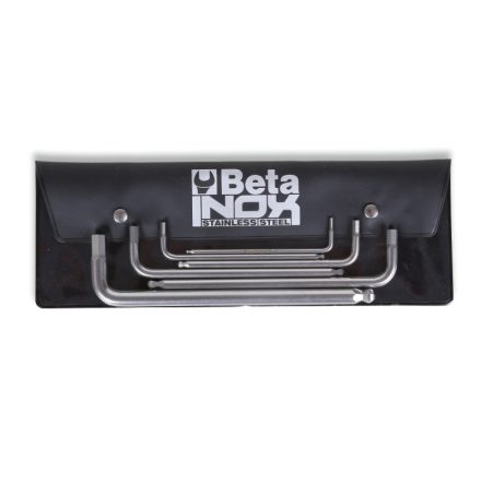 BETA 96BP INOX/B 6 | 96BPINOX/B6 6 darabos hatlapfejű hajlított belső kulcs gömbös szélekkel, rozsdamentes acélból, tasakban
