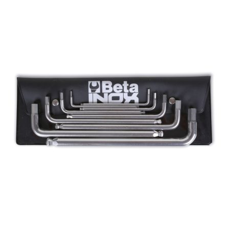 BETA 96BP INOX/B 9 | 96BPINOX/B9 6 darabos hatlapfejű hajlított belső kulcs rozsdamentes acélból, tasakban