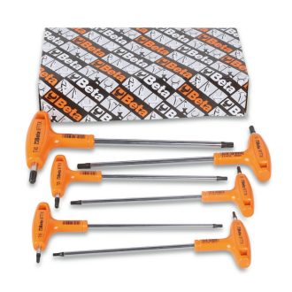   BETA 97TTX/S6" | 97TTX/S6 T-szárú Torx®-imbuszkulcs,  műanyag markolattal, krómozott,  fekete hegyek