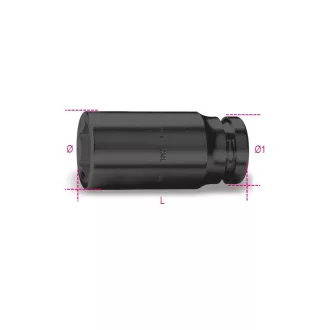   BETA 730L 65 | 730L 65 Hatszögű gépi dugókulcs, 1,1/2"-os négyszögletes csatlakozó, hosszú, foszfátozott