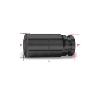   BETA 730L 75 | 730L 75 Hatszögű gépi dugókulcs, 1,1/2"-os négyszögletes csatlakozó, hosszú, foszfátozott