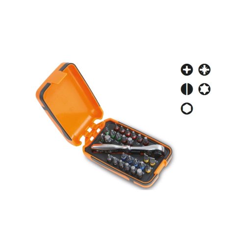 BETA 860/C 27" | 860/C27 25 csavarhúzóbetét, 1 betéttartó és 1 irányváltós racsni, műanyag dobozban