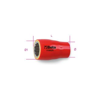   BETA 910MQ-B/13 | BETA 910MQ-B/6 3/8" TIZENKÉTSZÖGŰ DUGÓKULCS, SZIGETELT 13 MM