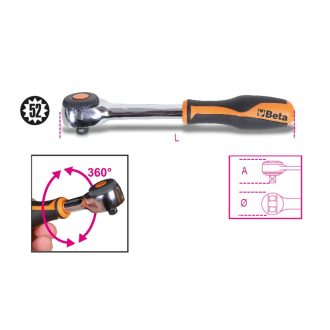   BETA 910/58" | 910/58 Irányváltós racsni 3/8" 52 fogú
