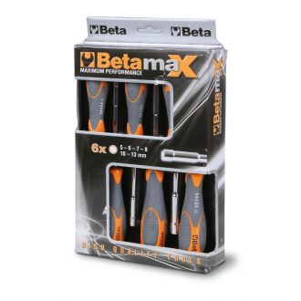   BETA 944BX/D6" | 944BX/D6 6 részes dugókulcs-csavarhúzó szerszám készlet bi-materiál nyéllel