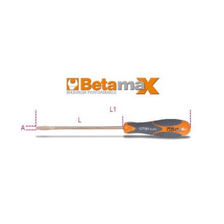 BETA 1270BA/3X75 | 1270BA 3X75 Csavarhúzó hasítottfejű csavarokhoz, szikramentes