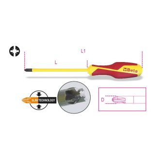   BETA 1276MQ/C/PZ1 | 1276MQ/C PZ1+LPP Kombinált csavarhúzó PZ kereszthornyos + egyenes hornyú csavarokhoz