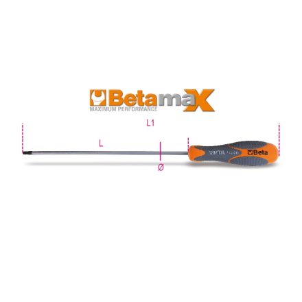 BETA 1297TX-L/30 | BETA 1297TX-L/30 Imbusz csavarhúzó Torx® csavarokhoz, hosszú krómozott, fekete fej