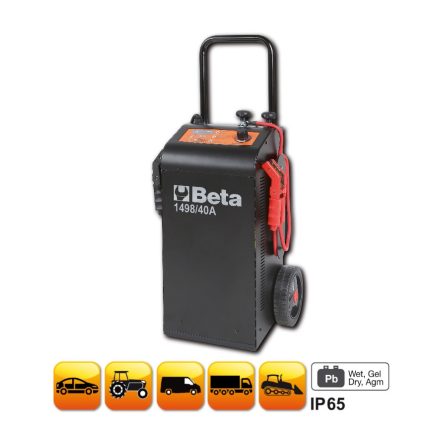 BETA 1498/40A" | 1498/40A 12-24 V kocsira szerelt többfunkciós akkumulátortöltő és gyorsindító