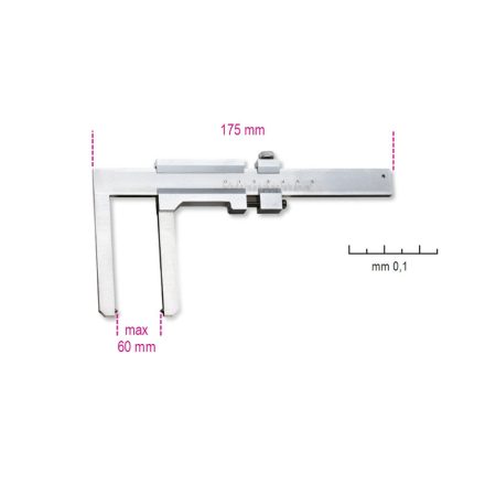 BETA 1650FD | 1650FD Tolómérő féktárcsához, rozsdamentes acélból, pontosság 0.1 mm