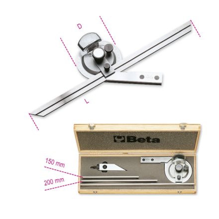 BETA 1678/C 3 | 1678/C3 Dőlésszögmérő, rozsdamentes acélból, kemény dobozban