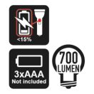 BETA 1833M | 1833M LED zseblámpa intenzív fényerővel, robusztus eloxált alumíniumból, 700 lumenig