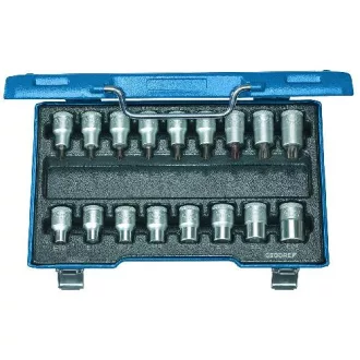   Gedore torx dugókulcs készlet 1/2" 17 részes belső + külső TORX (ITX 19 TX-017)
