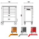 BETA BW 2400S-O7/E-MWORKER | BW 2400S-O7/E-M WORKER 7 FIÓKOS SZERSZÁMKOCSI 309 DARABOS SZERSZÁMKÉSZLETTEL