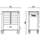 BETA BW 2400S-O8/E-LWORKER | BW 2400S-O8/E-L WORKER 8 FIÓKOS SZERSZÁMKOCSI 398 DARABOS SZERSZÁMKÉSZLETTEL