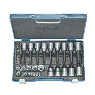   Gedore dugókulcs készlet 1/2" + 1/4", 34 részes TORX (19 TX 20)