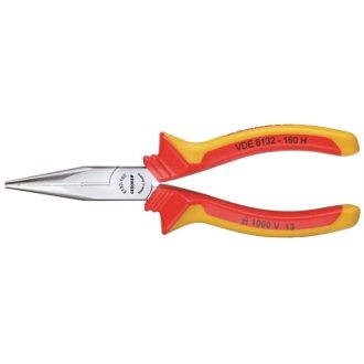   Gedore VDE félkerekcsőrű fogó, köpenyes szigeteléssel 160 mm (VDE 8132-160 H)