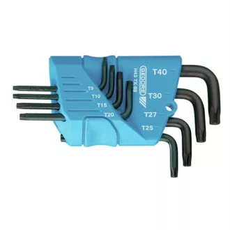   Gedore hajlított csavarkulcs készlet tartóban, 9 részes TORX T7-T40 (H 43 TX-09)