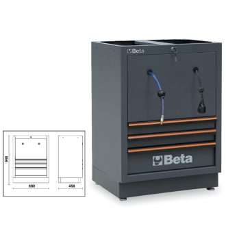   BETA C45PRO ACT | C45PRO ACT 3 fiókos rögzített modul 2 beépített dobbal a C45PRO műhelyberendezés összeállításhoz