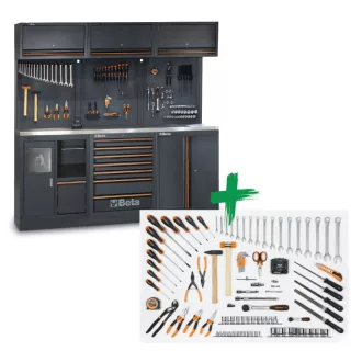  Műhelyszerelvény-kombináció C45PRO 2.0 AX 157 Beta Worker univerzális szerszámból álló választékkal