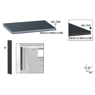   BETARSC50 2.0 NPA/1-0,7MT|RSC50 2.0 NPA/1-0,7MT Fémlemez munkalap, 0,75 m széles, munkapadhoz, az RSC50 2.0 műhelyberendezés összeállításhoz