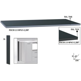   BETARSC50 2.0 NPG/2-2,2MT|RSC50 2.0 NPG/2-2,2MT Fémlemez munkalap, 2,2 m széles, munkapadhoz, az RSC50 2.0 műhelyberendezés összeállításhoz