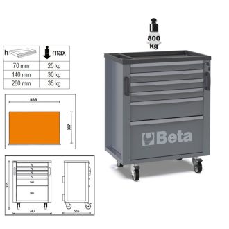   BETARSC50 2.0 C6|RSC50 2.0 C6 6 fiókos szerszámkocsi az RSC50 2.0 műhelyberendezés összeállításhoz