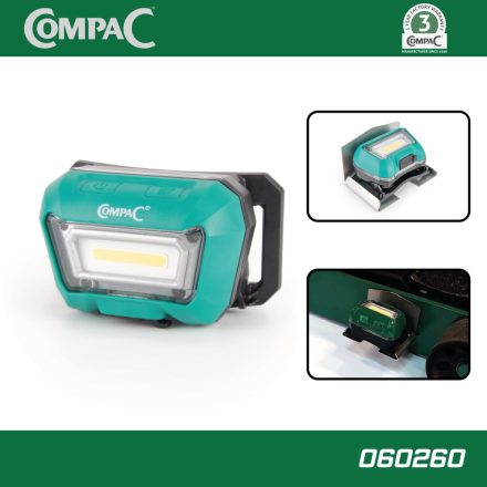 060260 | Szerelőlámpa - Krokodilhoz akkus USB okos LED lámpa+szenzor COMPAC CSL