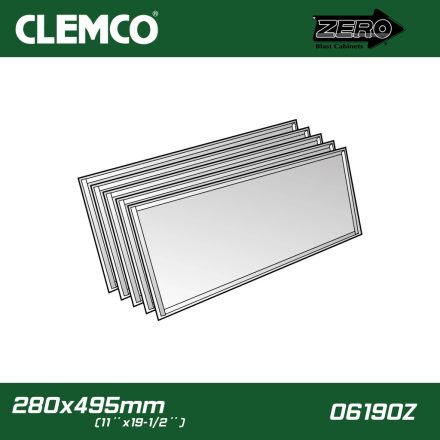 06190Z | Homokfúvó szekrényhez 5 db-os gyári kopófólia 280x495 mm - Clemco Zero