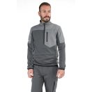 BETA7643G M|7643G M Rövid cipzáras hosszú ujjú felső, 80% pamut, 20% poliészter, 280 g/m2, antracit/világos szürke