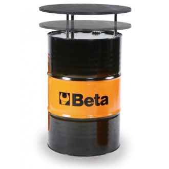   BETA 9565T | 9565T Lemezacél hordóasztal lakkozott rétegelt nyírfa asztallappal