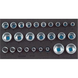   Gedore dugókulcs betét készlet 1/2", 6 szögletű, Check-Tool modulban (1500 CT1-19) (Format katalógus)