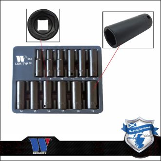   1094-WW | Lok-Typ Légkulcsfej készlet 3/8" 12 db-os spec.6 lap hosszú 8-19 mm-Welzh