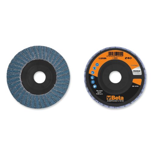 BETA 11202A 40 | BETA 11202A 40 Csiszolótárcsák cirkónium csiszolóvászonnal, műanyag csiszolótalp, dupla lamellás kivitel