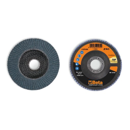 BETA 11216A 60 | BETA 11216A 60 Csiszolótárcsák cirkónium csiszolóvászonnal, üvegszál csiszolótalp, egylamellás kivitel