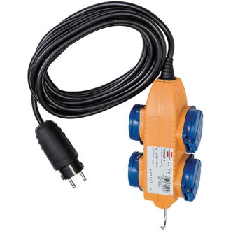   1169200010 | Brennenstuhl 5m építkezési hosszabbítókábel IP54 Powerblock-kal fekete H07RN-F 3G1.5