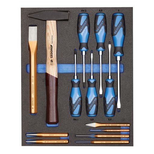 Gedore csavarhúzó+kiütő készlet, 2/4 Check-Tool modulban (TS CT2-2154SK-119)