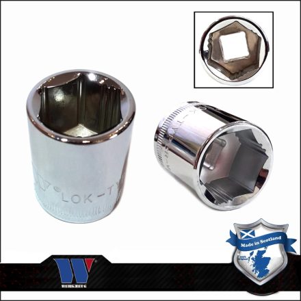 1233-10-WW | Lok-Typ Dugókulcs - crowafej 3/8" 17 mm 6 lap alacsony - Welzh