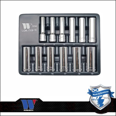 1234-WW | Lok-Typ Dugókulcs készlet 3/8" 12 db-os spec. 6 lap hosszú 8-19 mm -Welzh