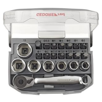   GedoreRed bit-racsni készlet 1/4"6-13 mm 23 részes R49005023