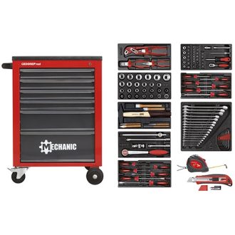   GedoreRed komplett szerszámkocsi MECHANIC szerszámokkal 119 részes 6 fiókos R21560001