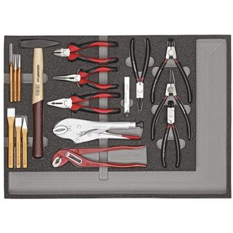   GedoreRed szerszámkészlet modulban fogók+kalapács 29 részes R22350001