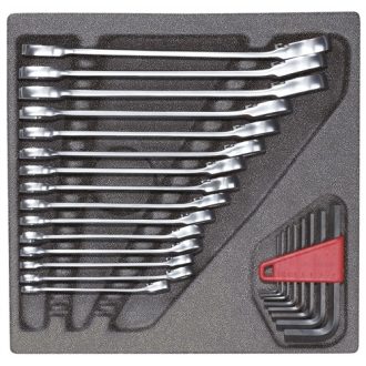   GedoreRed racsnis csillag-villáskulcs készlet modulban 8-22 mm + imbuszkulcs készlet 24 részes R22250001