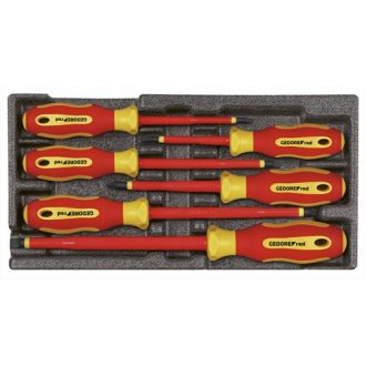  GedoreRed csavarhúzó készlet modulban VDE lapos+PH 100V-ig szigetelt 6 részes R22150016