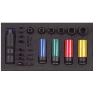   Gedore ütvecsavarhúzó és dugókulcs készlet 1/2" Check-Tool modulban (1500 CT1-K 1900)