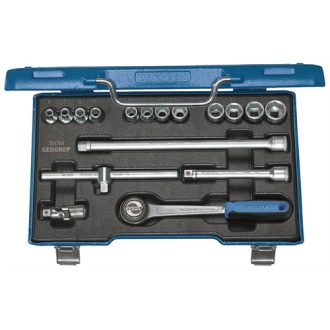   Gedore dugókulcs készlet, 3/8", 17 részes, hatszög, 6-19 mm (30 GMU-3)