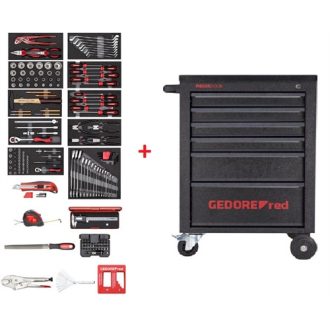   GedoreRed Mechanic 6 fiókos szerszámkocsi + 166 részes készlet