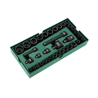   09914 | SATA gépi dugókulcs készlet modul 3/8-1/2'' 36 részes