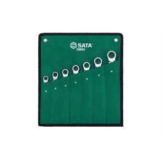   SATA csuklós racsnis csillag-villáskulcs készlet 10-19 mm 7 részes, hosszított