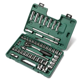 SATA dugókulcs készlet mm+col 1/2" 46 részes